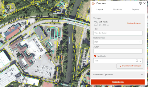 Druckbereich manuell aufziehen